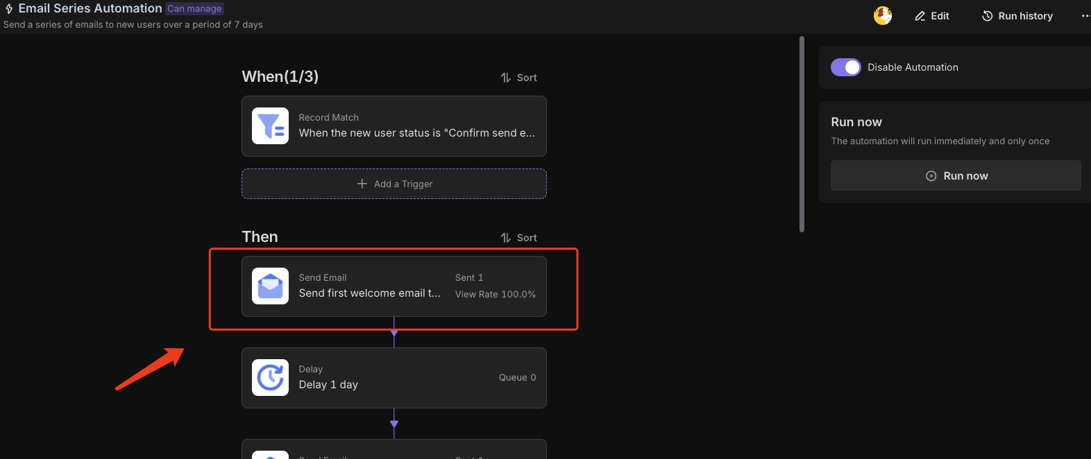 Select Email Sending Steps