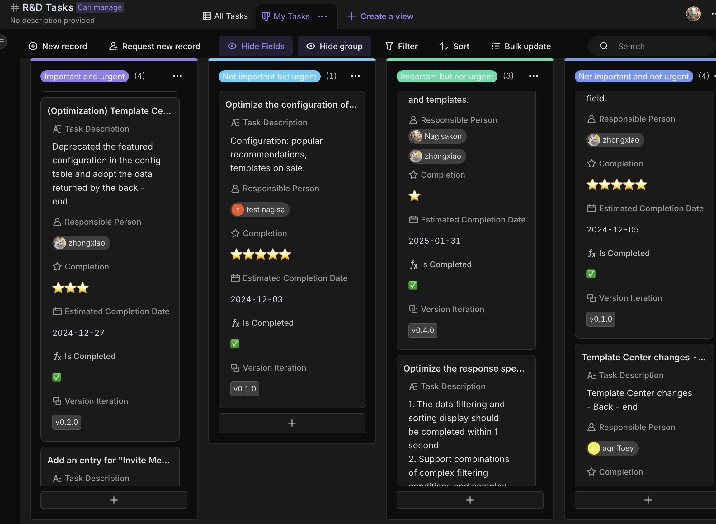 R&D Tasks