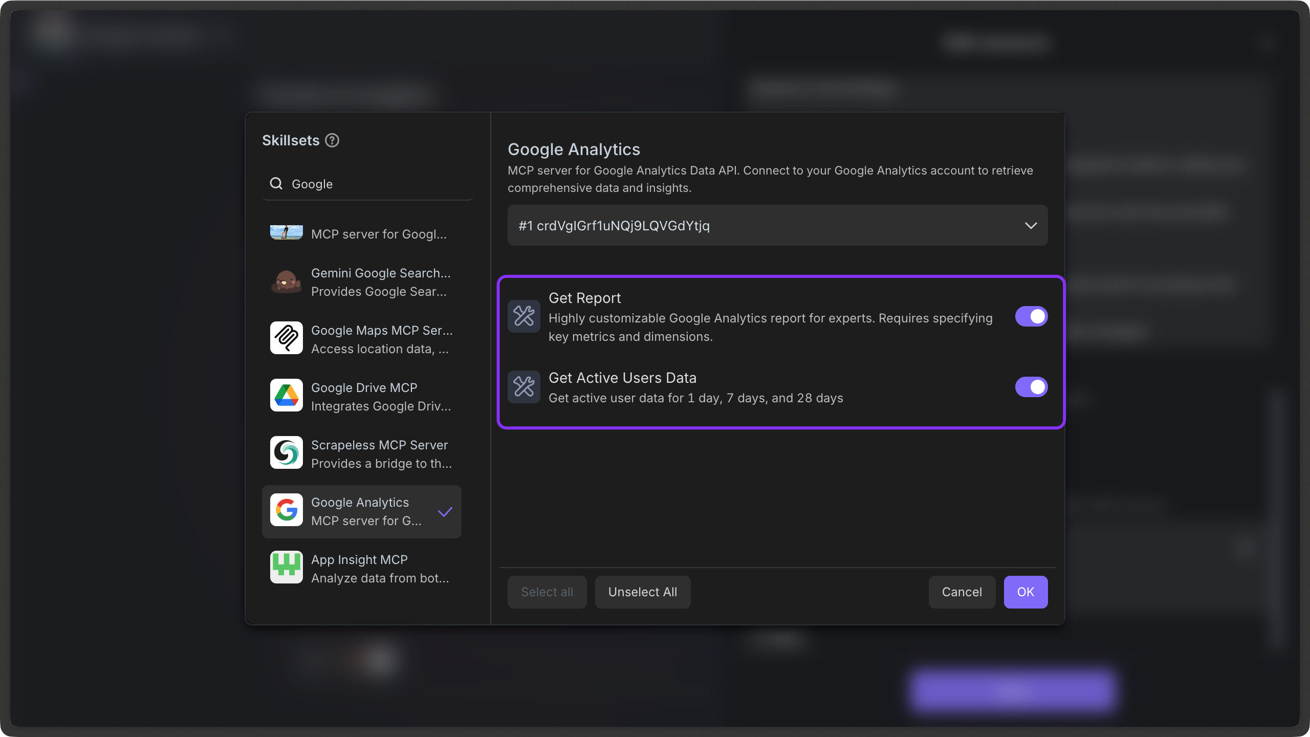 Enabling the 'Get Report' and 'Get Active User Data' toggles in the Bika.ai settings.