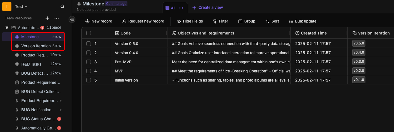 Create Milestones and Iterations