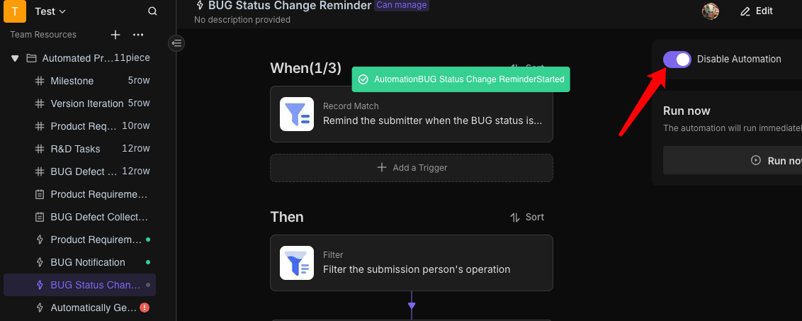 Enable Bug Status Change Reminder